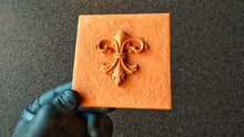 Load image into Gallery viewer, Square silicone mold for DIY tiles with 3d vintage element 9.8*9.8cm, Handmade tiles, concrete mold, cement mold, vintage tiles
