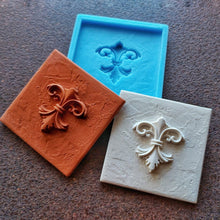 Load image into Gallery viewer, Square silicone mold for DIY tiles with 3d vintage element 9.8*9.8cm, Handmade tiles, concrete mold, cement mold, vintage tiles