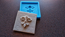 Load image into Gallery viewer, Square silicone mold for DIY tiles with 3d vintage element 9.8*9.8cm, Handmade tiles, concrete mold, cement mold, vintage tiles