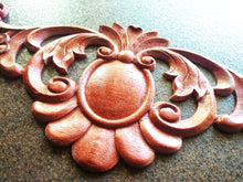 Load image into Gallery viewer, Furniture Pediment embellishment 31cm, Handmade carved embellishment Decorative Applique
