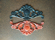 Load image into Gallery viewer, Furniture Pediment embellishment 31cm, Handmade carved embellishment Decorative Applique
