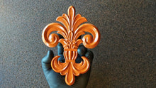 Load image into Gallery viewer, Fleur de Lis Silicone Mold: Vintage Heraldic Embellishments (19.5cm) ,  Fleur de lis Applique, Fleur de lys Mould, Molds for Clay, Molds For Resin, furniture moldings (Copy) (Copy)
