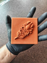 Load image into Gallery viewer, Feather Tile Silicone Mold: DIY Plaster Concrete Mould (9.8x9.8cm)
