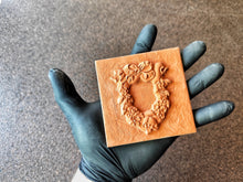 Load image into Gallery viewer, Silicone Mold for square tile with Christmas Wreath volumetric element, Concrete/resin/clay molds
