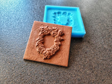 Load image into Gallery viewer, Silicone Mold for square tile with Christmas Wreath volumetric element, Concrete/resin/clay molds
