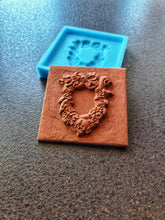 Load image into Gallery viewer, Silicone Mold for square tile with Christmas Wreath volumetric element, Concrete/resin/clay molds
