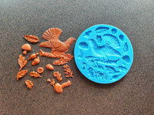Load image into Gallery viewer, Capercaillie Bird &amp; Forest Plants Silicone Mold: Resin, Clay, Food-Grade
