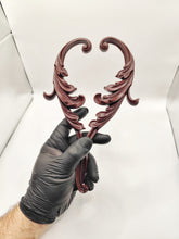 Load image into Gallery viewer, Elegant furniture scrolls ornaments (2pcs) 24.7cm long Resin carvings furniture DIY overlays for upcycling

