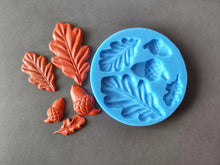 Load image into Gallery viewer, Oak Leafs and Acorns Silicone Mold, Resin/Chocolate/Fondant/Clay Castings
