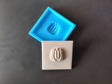 Load image into Gallery viewer, Silicone mold for DIY tiles with volumetric flower element 9.8x9.8cm
