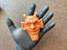 Load image into Gallery viewer, Mocking devil's head Silicone Mold (11x8.5x3.2cm), for the production of repetitions of hand-made sculptures
