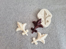 Load image into Gallery viewer, Silicone Fleur de Lis Mold, Vintage Heraldic Applique Casting Tool
