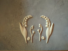 Load image into Gallery viewer, Lily of the valley flowers set (6pcs) resin casting flowers, furniture appliques
