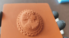 Load and play video in Gallery viewer, Woman Cameo Tile Silicone Mold: Vintage Applique, Handmade
