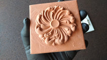 Load and play video in Gallery viewer, Tile Silicone Mold with volumetric Whirlpool element, Vintage Style tiles, Concrete &amp; Resin
