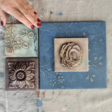 Load image into Gallery viewer, Square 3D Tile whirpool from armored gypsum / mosaic tile / hand painted tiles / tile decals bathroom / wall tile
