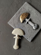 Load image into Gallery viewer, Mushroom resin applique, furniture mouldings, mushroom onlay, resin castings, mushroom decor, furniture makeover
