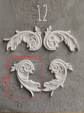 Load image into Gallery viewer, Silicone mould Furniture scrolls, furniture appliques, vintage mouldings, molds for clay, mould for resin
