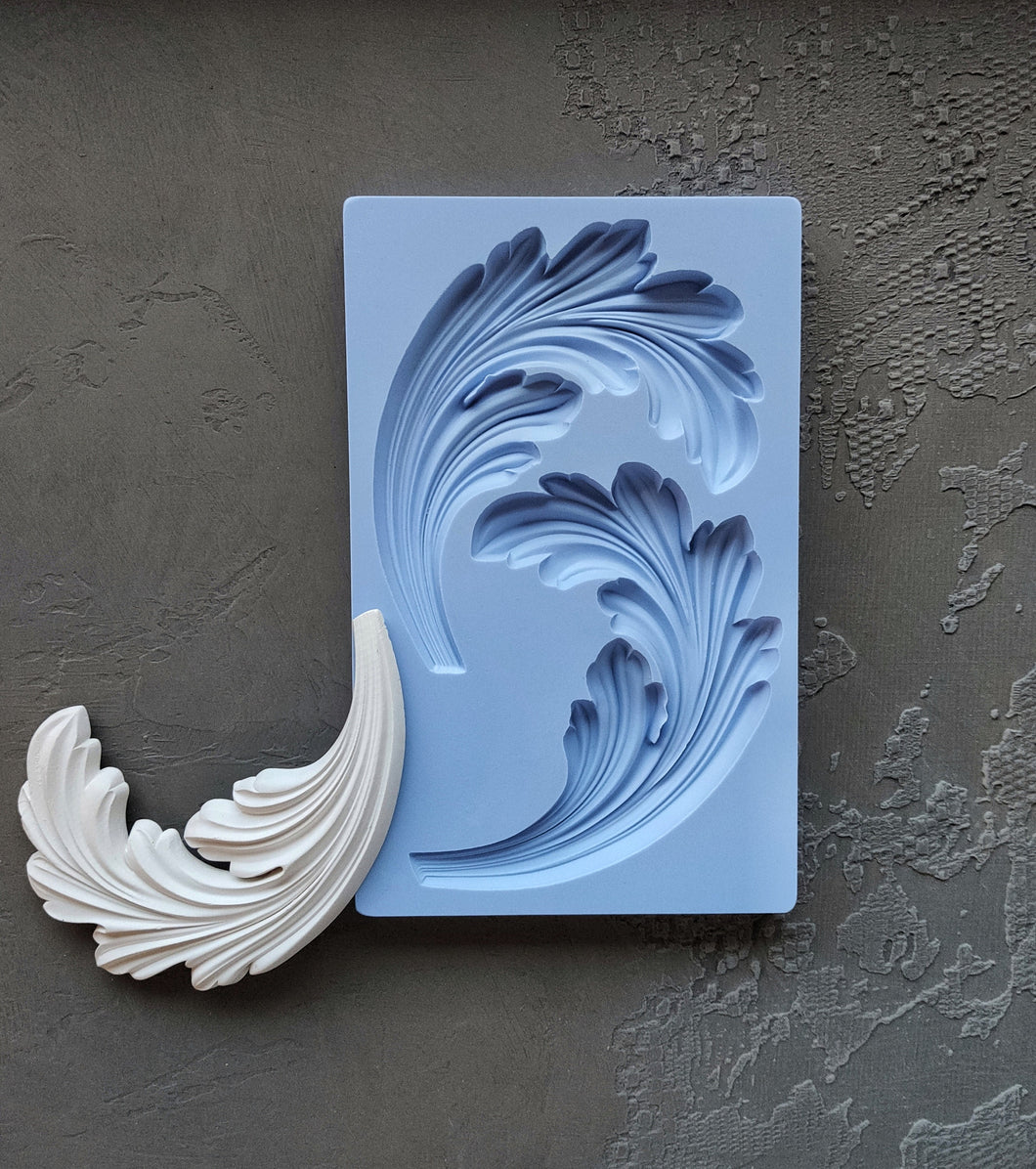Silicone Mold Leafs Pair, mold for clay mould for resin furniture appliques mebel upcycling, concrete molds
