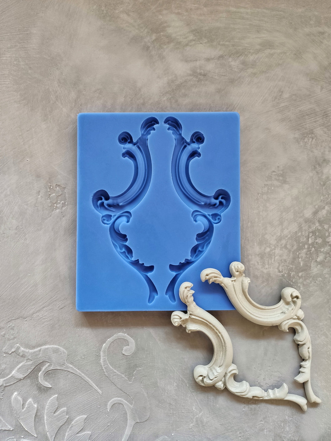 Silicone Mold Chic Vintage Pair, furniture appliques, mold for clay, mold for resin, vintage upcycling