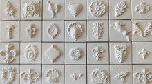 Load image into Gallery viewer, Tile with leaf silicone mold for kitchen backsplash, cabinets, hand painted tiles, mold for resin, mold for concrete, mold for cement
