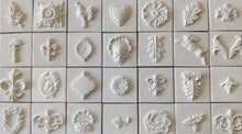 Load image into Gallery viewer, Rabbit bunny tile mold, Silicone mould, bunny applique, concrete mold, cement mold, vintage tiles
