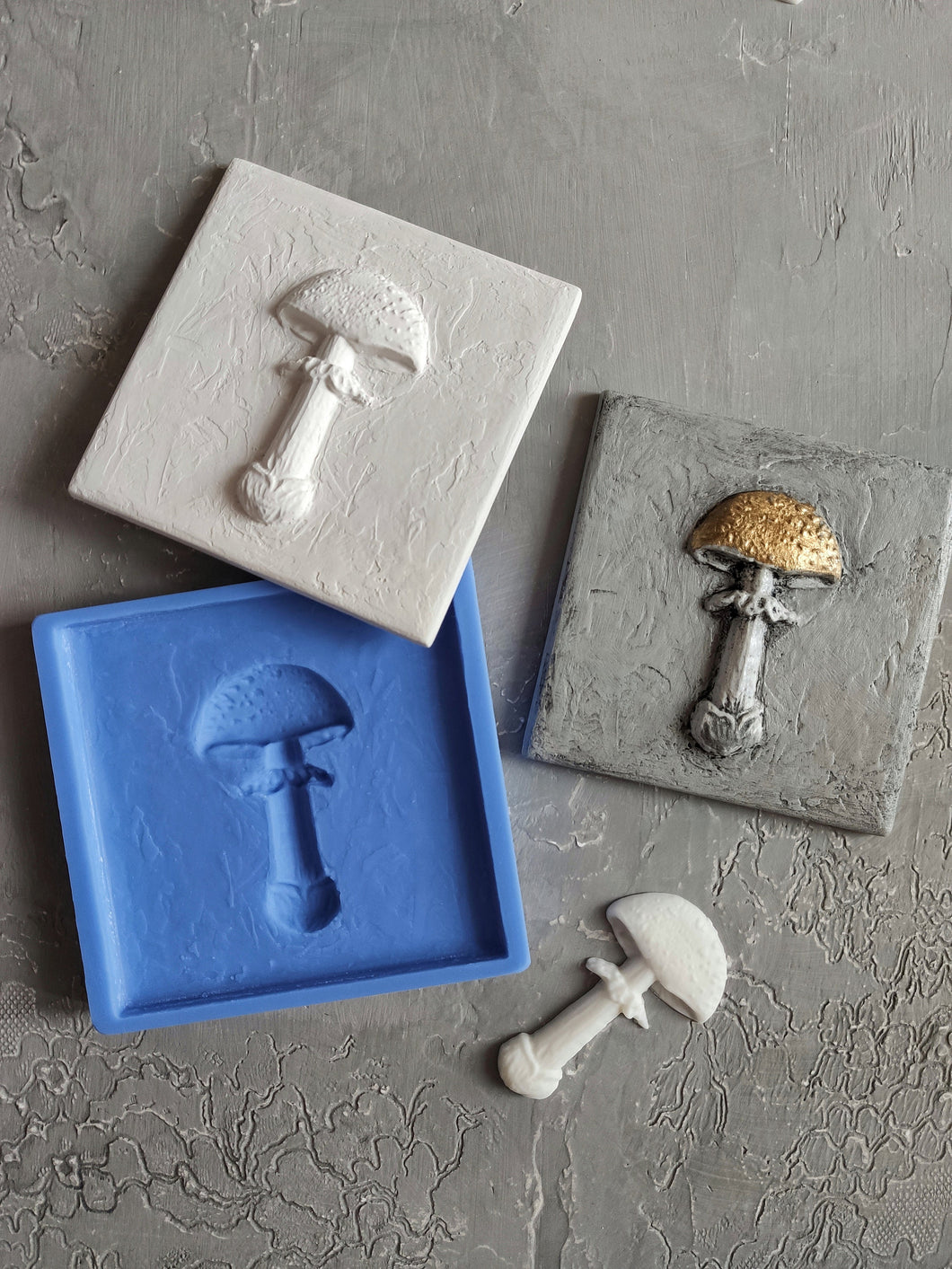 Mushroom 3d Tiles silicone mold, mold for cement, backsplash tiles mold for concrete, mold for resin, mushroom applique