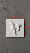 Load image into Gallery viewer, Rooster square silicone mold, Rooster resin onlay, Vintage silicone tile form, concrete tile, cement tile, gypsum tile, mold for resin
