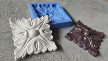 Load image into Gallery viewer, Silicone Mold Leaf Square, Furniture applique mould , mold for resin , mold for clay , furniture upcycling  molding
