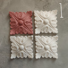 Load image into Gallery viewer, Silicone Mold Leaf Square, Furniture applique mould , mold for resin , mold for clay , furniture upcycling  molding
