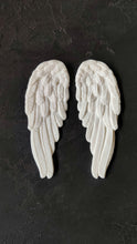 Load image into Gallery viewer, Resin angel wings pair appliques, wings embellishment, furniture appliques, resin mouldings, angel wings
