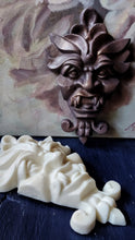 Load image into Gallery viewer, Chinoiserie Demon Head / horror decoration, furniture appliques, wall decor, scary decoration, halloween decor
