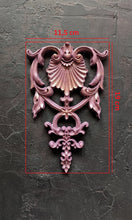 Load image into Gallery viewer, Central vertical Applique for furniture upcycling wall overlay 19cm
