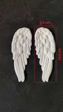 Load image into Gallery viewer, Resin angel wings pair appliques, wings embellishment, furniture appliques, resin mouldings, angel wings
