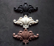 Load image into Gallery viewer, Furniture ornate central pediment, resin applique, furniture embellishment, wall pediment, resin mouldings
