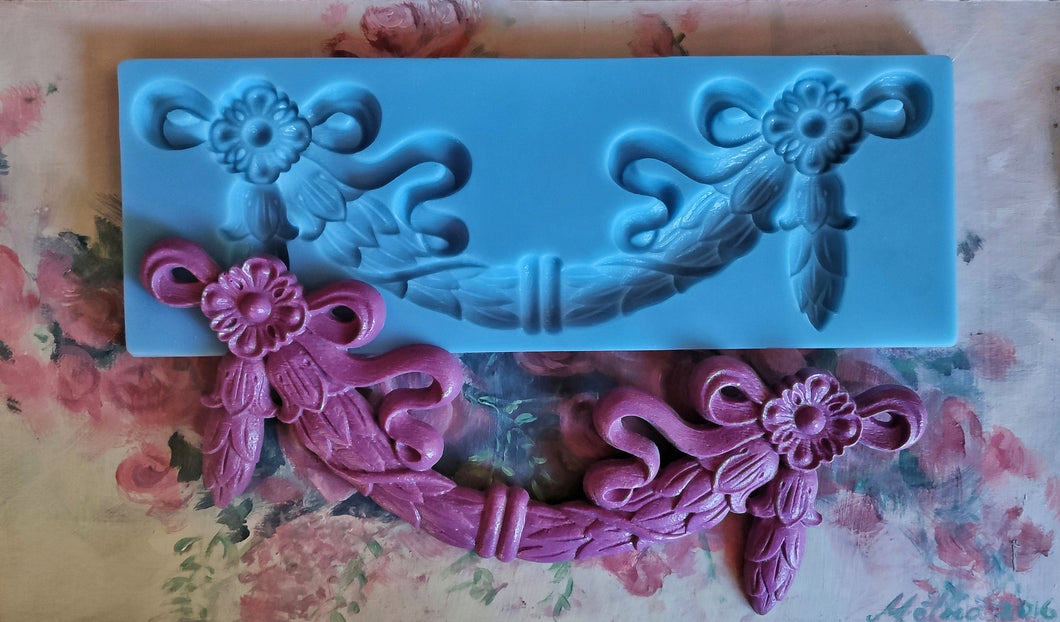 Furniture embellishment mold swag, wall pediments, shabby swag, furniture mouldings