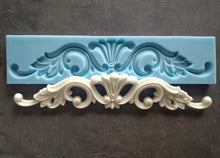 Load image into Gallery viewer, Silicone mold for central pediments 35 cm long , furniture upcycle, furniture pediments, wall decore
