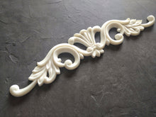 Load image into Gallery viewer, Furniture resin embellishment 35cm long. Furniture upcycle , home decoration , Furniture makeover, wall decore, pediment
