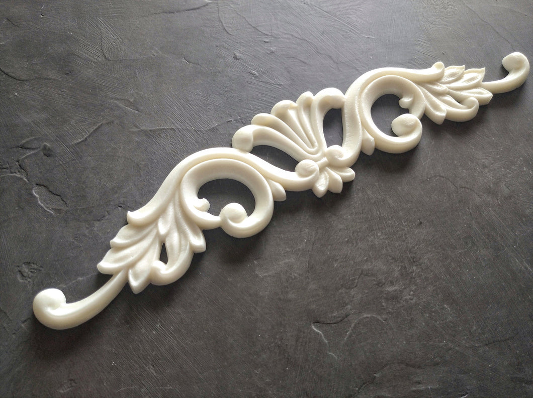 Furniture resin embellishment 35cm long. Furniture upcycle , home decoration , Furniture makeover, wall decore, pediment