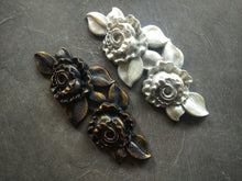 Load image into Gallery viewer, Roses resin applique, furniture appliques, roses decor, furniture onlays, flower pediment, carved overlays
