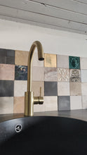 Load image into Gallery viewer, Square 3D vintage style tile 10x10cm, backsplash tiles, mosaic tiles, Jesmonite tiles
