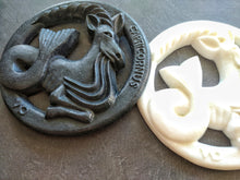 Load image into Gallery viewer, Capricorn zodiac sign resin medallion, Resin applique, upcycled furniture , wall and door pediments
