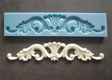 Load image into Gallery viewer, Silicone mold for central pediments 35 cm long , furniture upcycle, furniture pediments, wall decore
