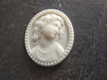 Load image into Gallery viewer, Woman cameo / Resin cameo / doll house furniture / shabby chic resin cameo
