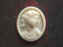 Load image into Gallery viewer, Woman cameo / Resin cameo / doll house furniture / shabby chic resin cameo
