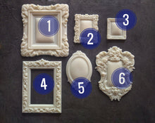 Load image into Gallery viewer, Decorative resin Frames, furniture appliques, ornate frame, dollhouse furniture, mirror miniatures, doll house supplies
