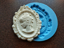 Load image into Gallery viewer, Large woman cameo silicone mold  wall decore concrete mold polymer clay mold
