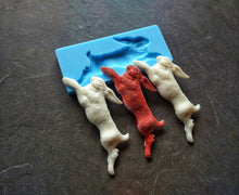 Load image into Gallery viewer, Silicone mold rabbit bunny applique , rabbit onlay mold , polymer clay mold , animal molds , Furniture Appliques
