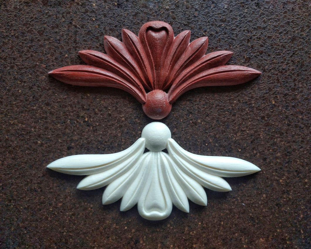 Resin decorative element 18.5cm long, furniture appliques, wall decore, antique pediment, resin appliques, furniture upcycle