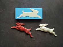 Load image into Gallery viewer, Silicone mold rabbit bunny applique , rabbit onlay mold , polymer clay mold , animal molds , Furniture Appliques
